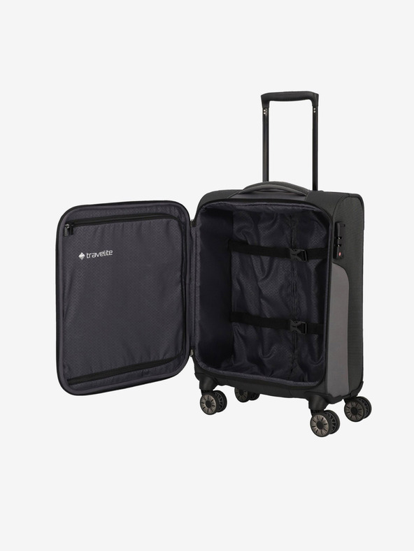 Travelite Travelite Viia 4w S tamno sivi putni kovčeg