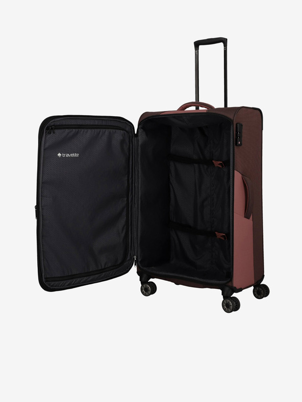 Travelite Ružičasto-smeđi putni kofer Travelite Viia 4w L