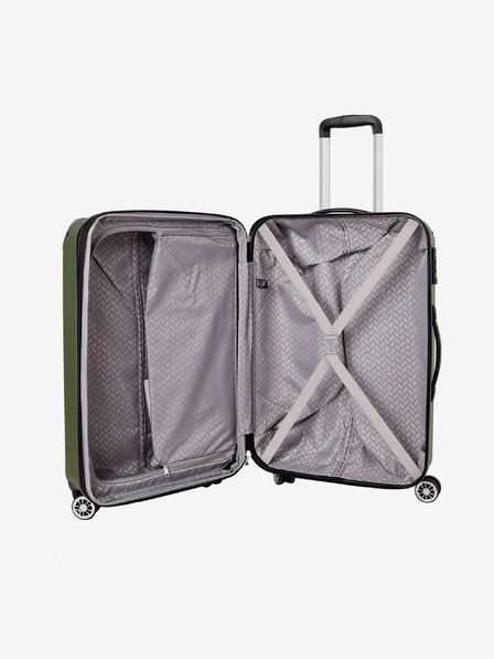 Travelite Set od tri putna kofera Travelite City 4w S,M,L Green
