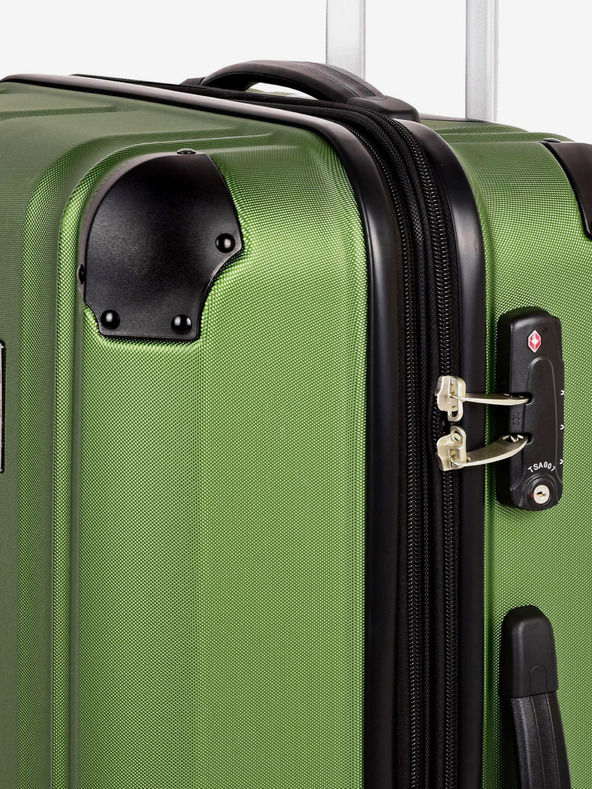 Travelite Set od tri putna kofera Travelite City 4w S,M,L Green