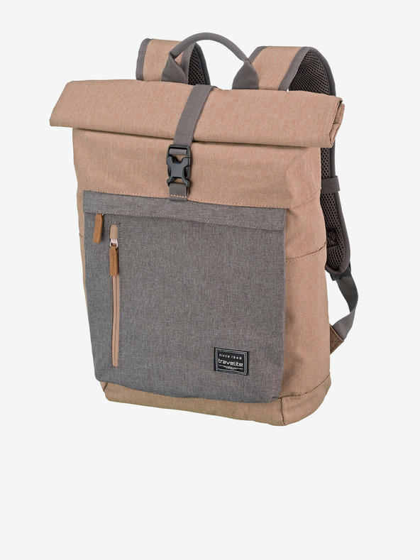 Travelite Sivo-ružičasti ruksak Travelite Basics Roll-up Backpack Rose