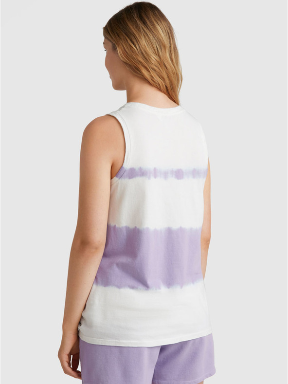 O'Neill Ljubičasto-bijela ženska majica bez rukava s uzorkom O'Neill WOW TANKTOP
