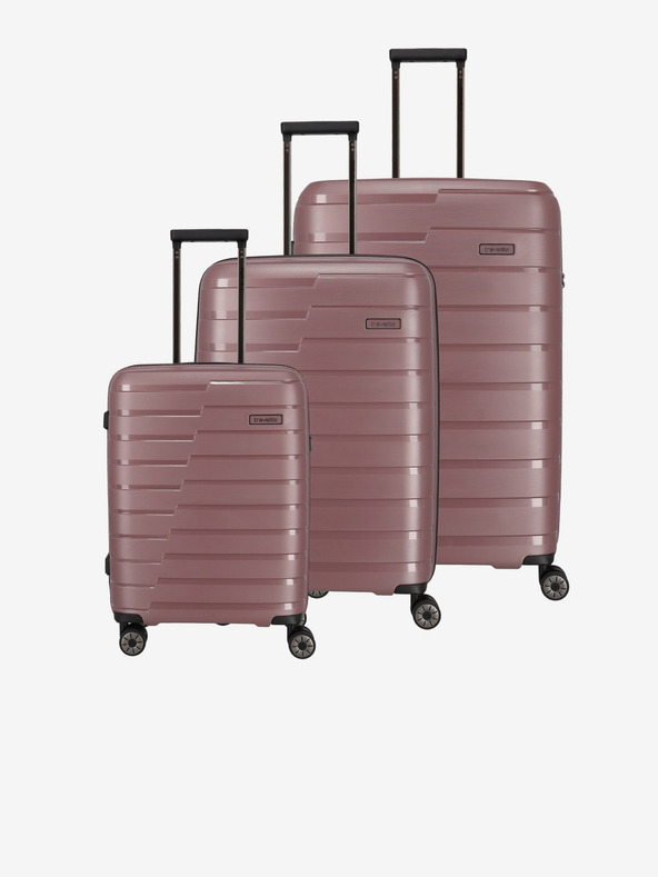Travelite Set od tri putna kofera u ružičastoj boji Travelite Air Base S, M, L