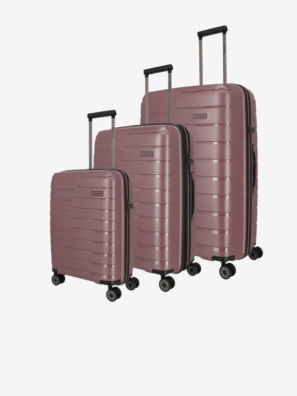 Travelite Set od tri putna kofera u ružičastoj boji Travelite Air Base S, M, L