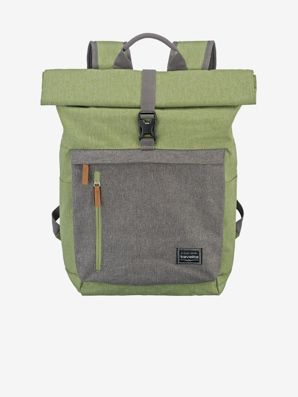 Travelite Sivo-zeleni Travelite Basics Roll-up ruksak (35 l)