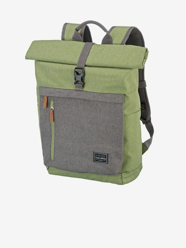 Travelite Sivo-zeleni Travelite Basics Roll-up ruksak (35 l)