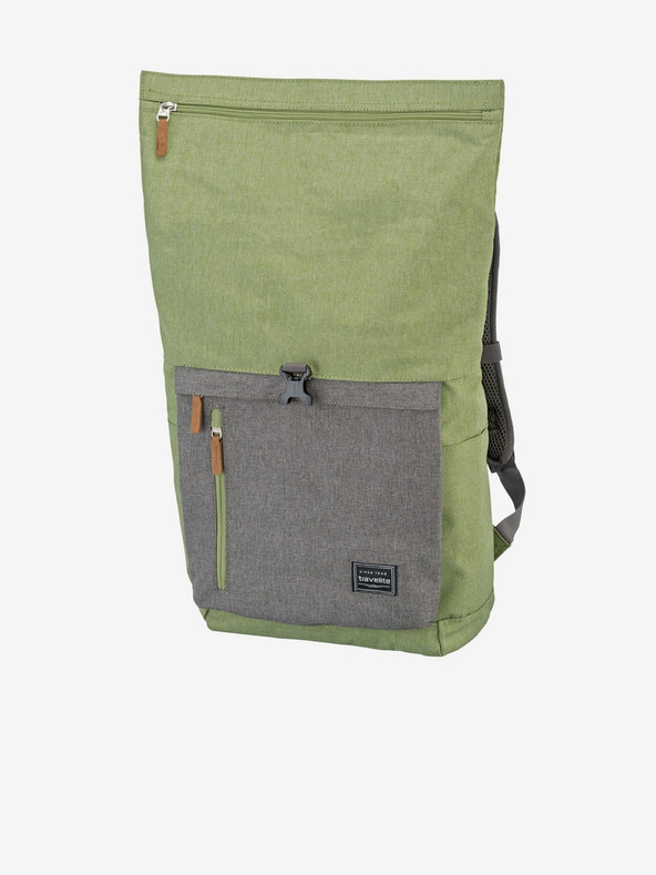 Travelite Sivo-zeleni Travelite Basics Roll-up ruksak (35 l)