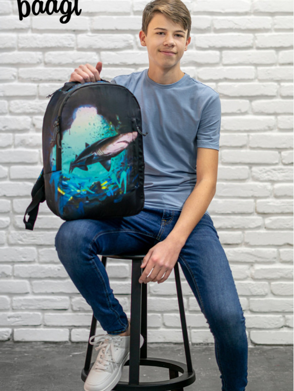 BAAGL  Baagl eARTh Crni ruksak - Shark by Lukero