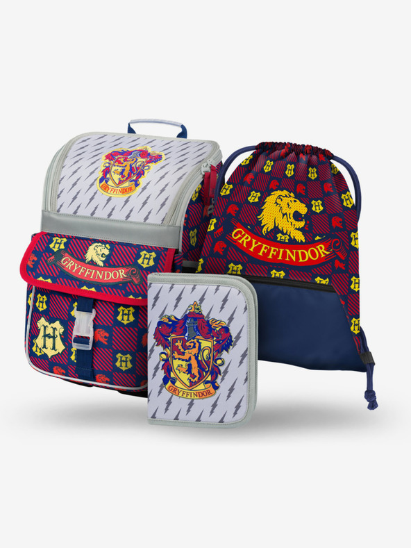BAAGL  Crveno-plavi školski set - aktovka, pernica, torba Baagl Zippy Harry Potter Gryffindor
