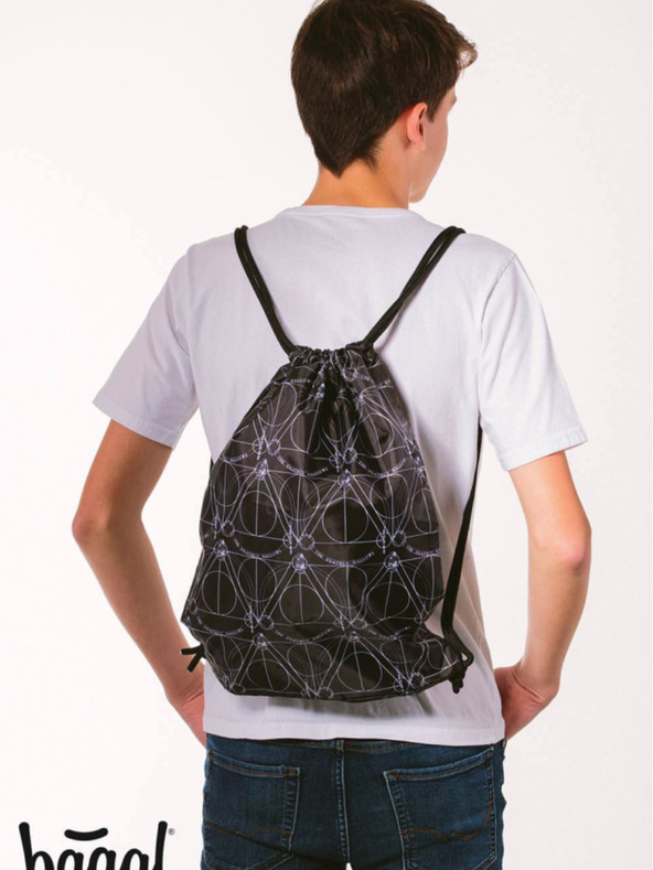 BAAGL  Crni školski set - ruksak, etui, torba Baagl Skate Harry Potter Deathly Hallows