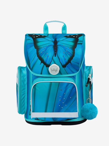 BAAGL  Plava školska torba Ergo Baagl Butterfly