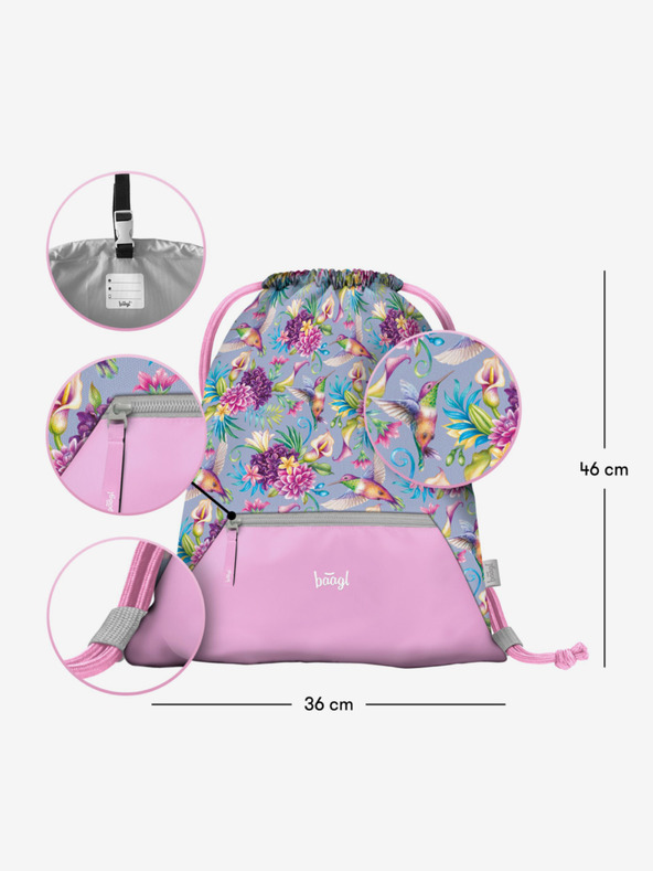 BAAGL  Ljubičasta torba s džepom Baagl Hummingbird