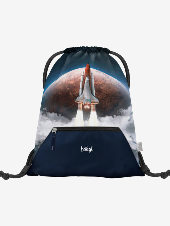 BAAGL  Plavi školski set - aktovka, pernica, torba Baagl Shelly Space Shuttle
