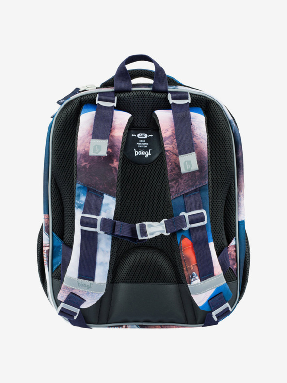 BAAGL  Plavi školski set - aktovka, pernica, torba Baagl Shelly Space Shuttle