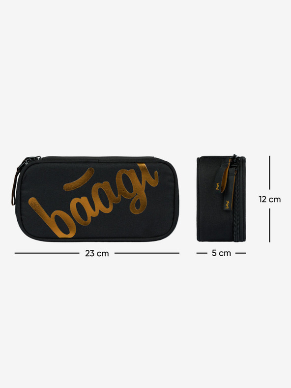 BAAGL  Crna školska pernica Baagl Metallic Bronze