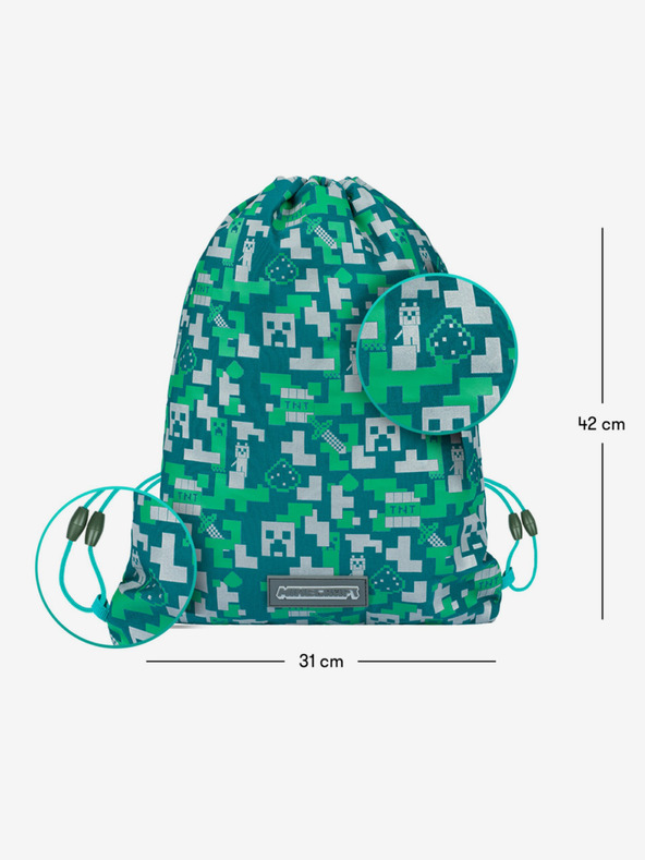 BAAGL  Baagl Minecraft Silver Creeper zelena torba