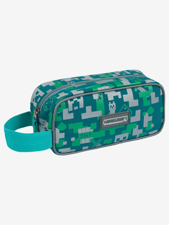 BAAGL  Zeleni školski set - pernica, torba Baagl Minecraft 2 Silver Creeper