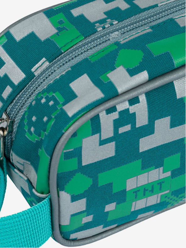 BAAGL  Zeleni školski set - pernica, torba Baagl Minecraft 2 Silver Creeper