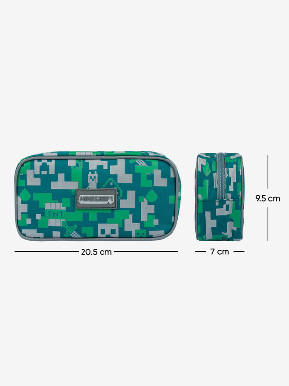 BAAGL  Zeleni školski set - pernica, torba Baagl Minecraft 2 Silver Creeper