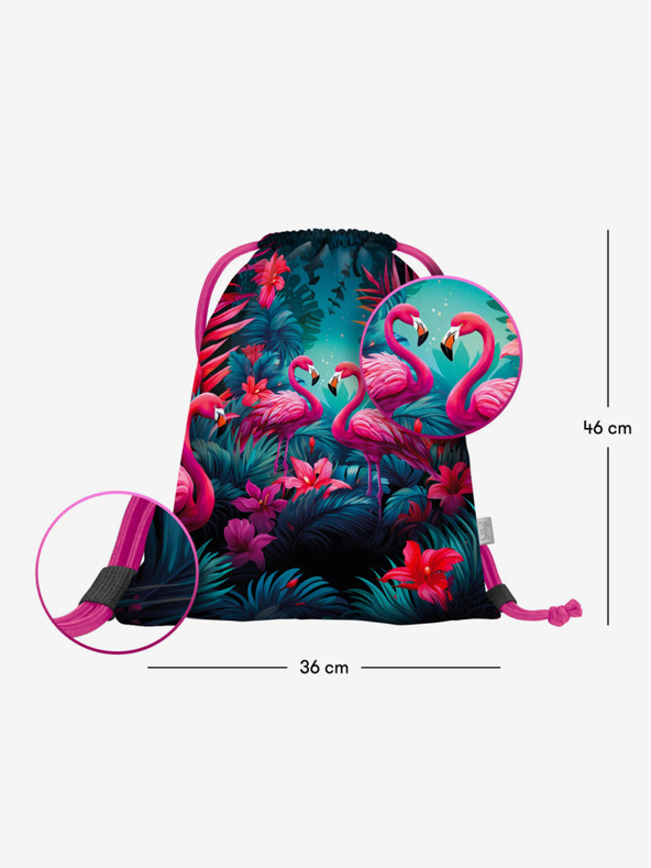 BAAGL  Ergo roza školski set - aktovka, pernica, torba Baagl Flamingos