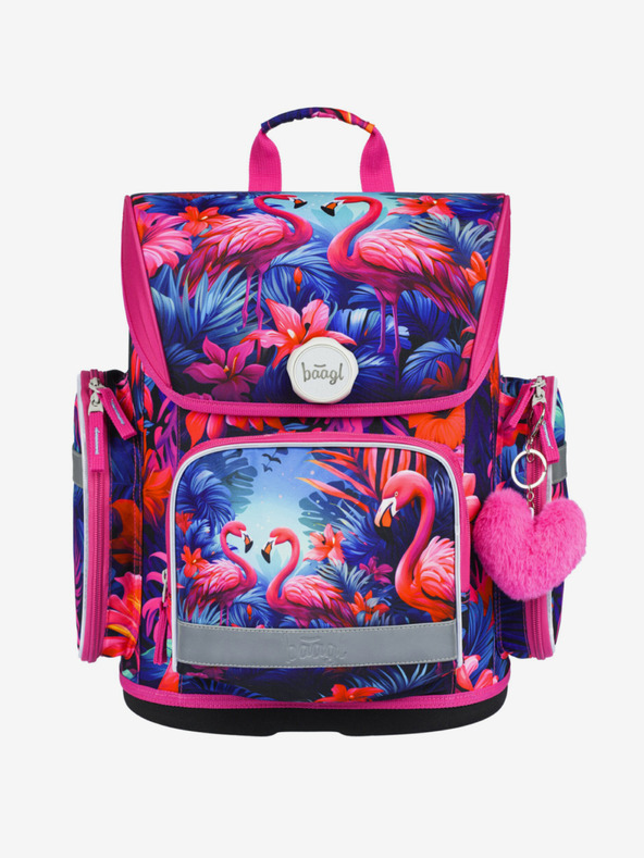 BAAGL  Ergo roza školski set - aktovka, pernica, torba Baagl Flamingos
