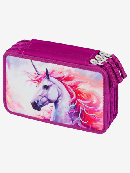 BAAGL  Ljubičasta školska pernica na tri razine Baagl Unicorn Kingdom