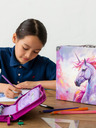 BAAGL  Ljubičasta sklopiva školska torba s dodacima Baagl Unicorn Kingdom