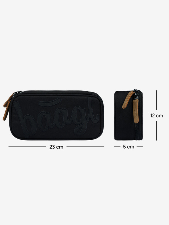 BAAGL  Sivi školski set - ruksak, pernica, torba Baagl Skate Darkness
