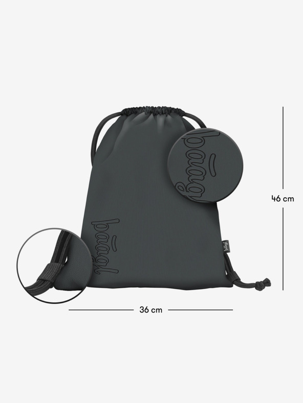 BAAGL  Sivi školski set - ruksak, pernica, torba Baagl Skate Darkness
