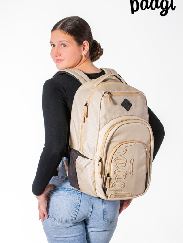 BAAGL  Bež školski set - ruksak, pernica, torba Baagl Coolmate Beige