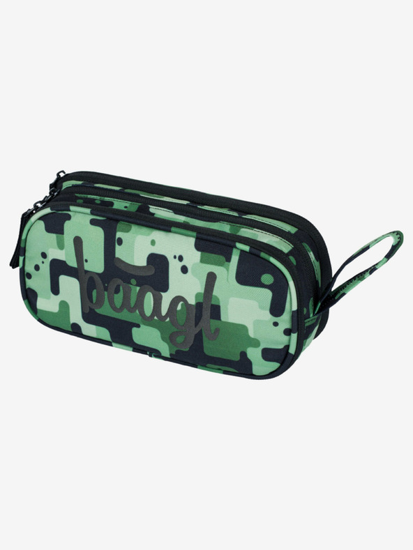 BAAGL  Crni školski set - ruksak, pernica, torba Baagl Coolmate Green