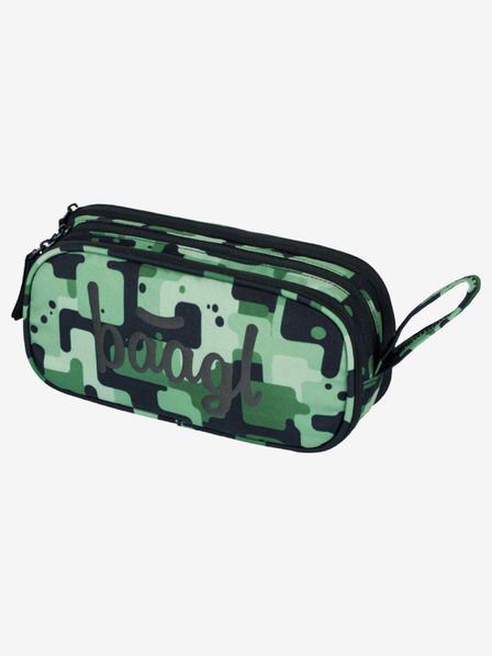 BAAGL  Crni školski set - ruksak, pernica, torba Baagl Coolmate Green