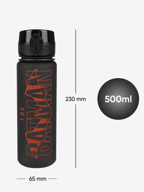 BAAGL  Crna tritan boca za piće batman crvena, 500 ml Baagl