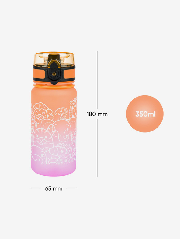 BAAGL  Narančasta tritan pojilica gradijent životinja, 350 ml Baagl