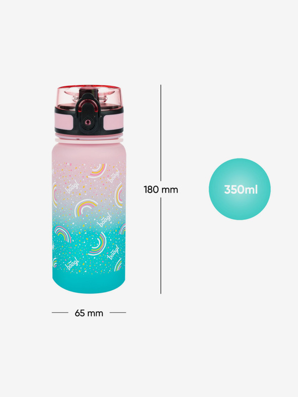 BAAGL  Ružičasta boca za piće od tritana Gradient Rainbow, 350 ml Baagl