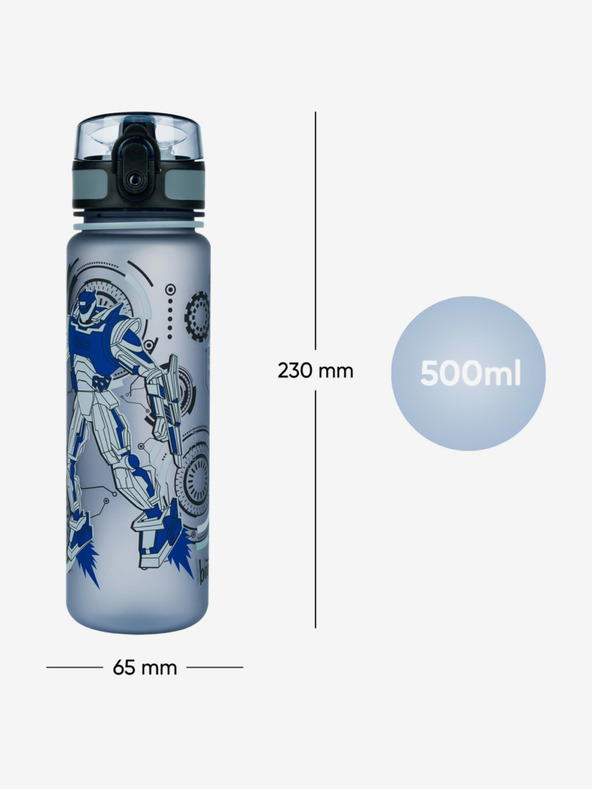 BAAGL  Siva robotska boca za piće od tritana, 500 ml Baagl