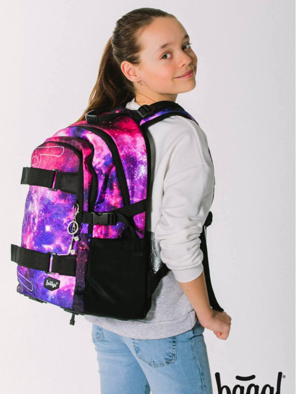 BAAGL  Ljubičasta 3 kompleta skate galaxy: ruksak, pernica, Baagl torba