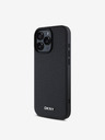 DKNY DKNY PU kožna srebrna metalna stražnja maska ​​Magsafe s logotipom za iPhone 16 Pro Max crna