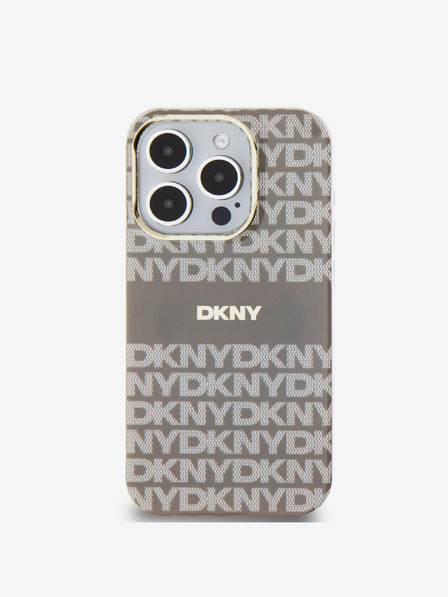 DKNY PC/TPU ponavljajući uzorak Tonal Stripe Magsafe stražnja maska ​​za iPhone 14 Pro Bež DKNY