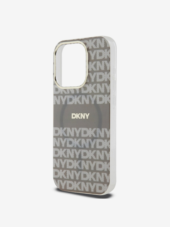 DKNY PC/TPU ponavljajući uzorak Tonal Stripe Magsafe stražnja maska ​​za iPhone 14 Pro Bež DKNY