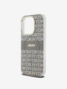 DKNY PC/TPU ponavljajući uzorak Tonal Stripe Magsafe stražnja maska ​​za iPhone 14 Pro Bež DKNY