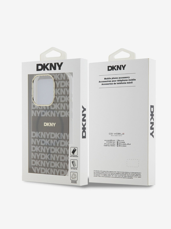 DKNY PC/TPU ponavljajući uzorak Tonal Stripe Magsafe stražnja maska ​​za iPhone 14 Pro Bež DKNY
