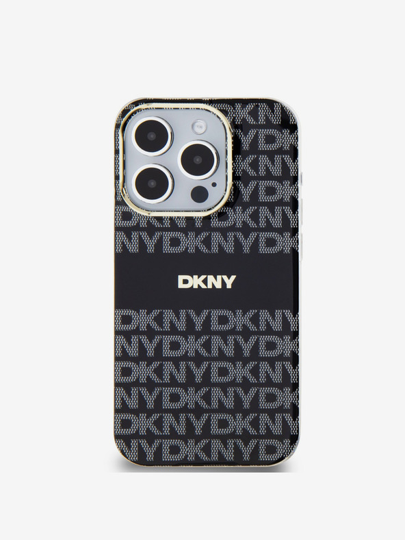 DKNY PC/TPU ponavljajući uzorak Tonal Stripe Magsafe stražnja maska ​​za iPhone 13 Pro Max crna DKNY