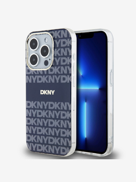 DKNY PC/TPU ponavljajući uzorak Tonal Stripe Magsafe stražnja maska ​​za iPhone 15 Pro Max plava DKNY
