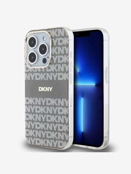 DKNY PC/TPU ponovljeni uzorak Tonal Stripe Magsafe stražnja maska ​​za iPhone 14 Pro Max bež DKNY