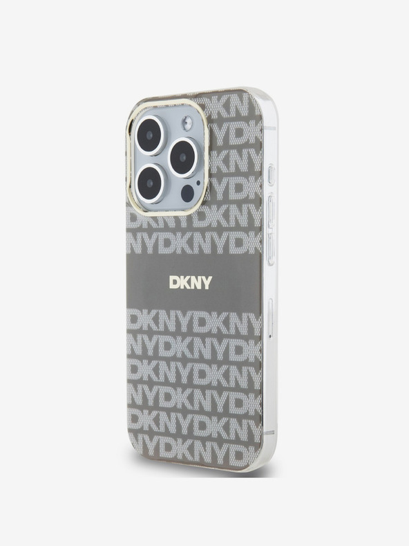 DKNY PC/TPU ponovljeni uzorak Tonal Stripe Magsafe stražnja maska ​​za iPhone 14 Pro Max bež DKNY