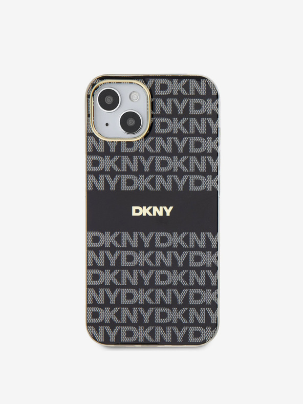 DKNY PC/TPU ponavljajući uzorak Tonal Stripe Magsafe stražnja maska ​​za iPhone 14 crna DKNY