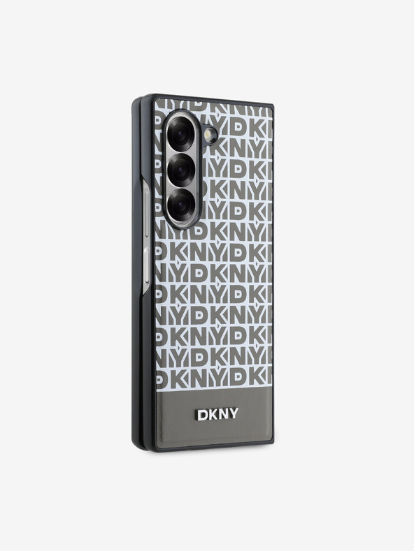 DKNY DKNY PU kožna donja traka s ponavljajućim uzorkom MagSafe stražnja maska ​​za Samsung Galaxy Z Fold 6 smeđa