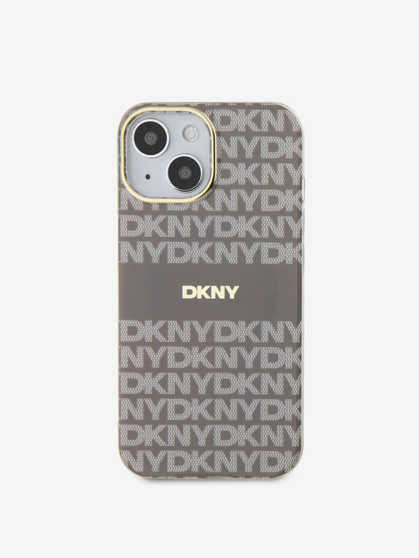 DKNY PC/TPU ponovljeni uzorak Tonal Stripe Magsafe stražnja maska ​​za iPhone 15 bež DKNY