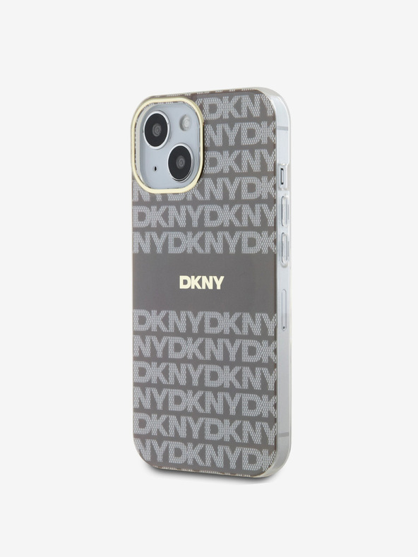 DKNY PC/TPU ponovljeni uzorak Tonal Stripe Magsafe stražnja maska ​​za iPhone 15 bež DKNY